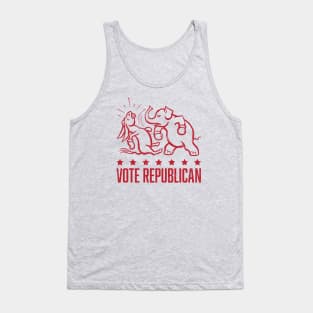 Vintage 1950's Vote Republican Boxing Elephant (Red) Tank Top